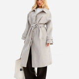 Madalyn Longline Coat - Light Grey