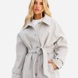 Madalyn Longline Coat - Light Grey