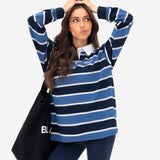 Skye Stripe Rugby Shirt - Blue Mix