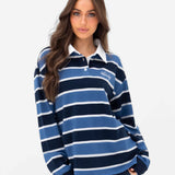Skye Stripe Rugby Shirt - Blue Mix