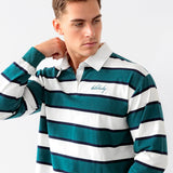 Stanley Stripe Rugby Shirt - Green Mix