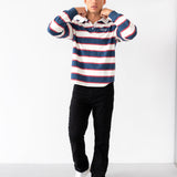 Stanley Stripe Rugby Shirt - Red Mix