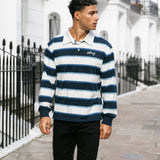 Stanley Stripe Rugby Shirt - Navy Mix