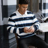 Stanley Stripe Rugby Shirt - Navy Mix