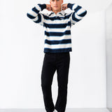 Stanley Stripe Rugby Shirt - Navy Mix