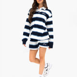 Skye Stripe Rugby Shirt - Navy Mix