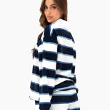 Skye Stripe Rugby Shirt - Navy Mix
