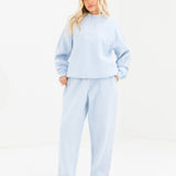 Alexis Wide Leg Sweatpants - Powder Blue