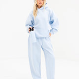 Alexis Wide Leg Sweatpants - Powder Blue