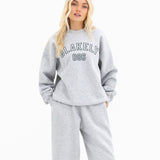 Alexis Wide Leg Sweatpants - Marl Grey