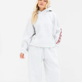 Alexis Wide Leg Sweatpants - Marl White