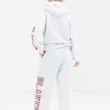 Alexis Wide Leg Sweatpants - Marl White