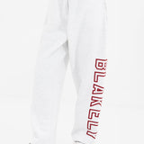 Alexis Wide Leg Sweatpants - Marl White