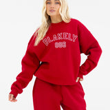 Alexis Wide Leg Sweatpants - Cherry Red