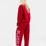 Alexis Wide Leg Sweatpants - Cherry Red