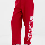 Alexis Wide Leg Sweatpants - Cherry Red