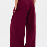 Kady Cross Over Trousers - Burgundy