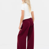 Kady Cross Over Trousers - Burgundy