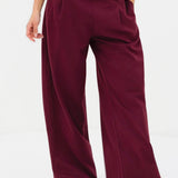 Kady Cross Over Trousers - Burgundy