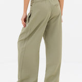 Kady Cross Over Trousers - Warm Olive