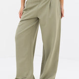 Kady Cross Over Trousers - Warm Olive