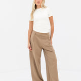 Kady Cross Over Trousers - Tan