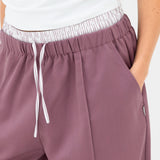 Alana Double Waist Trousers - Dusty Rose