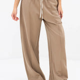Alana Double Waist Trousers - Tan