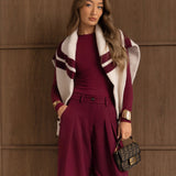 Ali Pleated Trousers - Burgundy