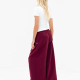 Ali Pleated Trousers - Burgundy