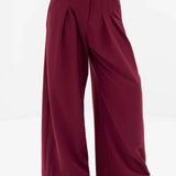 Ali Pleated Trousers - Burgundy