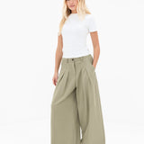 Ali Pleated Trousers - Warm Olive