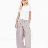 Ali Pleated Trousers - Pebble