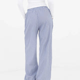 Noa Stripe Trousers - Navy Stripe