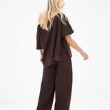 Cleo Off The Shoulder Top - Brown