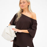 Cleo Off The Shoulder Top - Brown