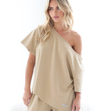 Cleo Off The Shoulder Top - Soft Tan