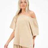 Cleo Off The Shoulder Top - Soft Tan