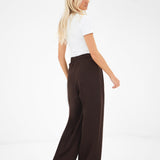 Cleo Wide Leg Trousers - Brown