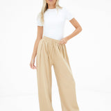 Cleo Wide Leg Trousers - Soft Tan