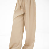 Cleo Wide Leg Trousers - Soft Tan
