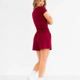 Rosie Pointelle Top - Soft Burgundy