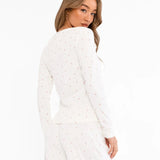 Avery Pointelle Long Sleeve Top - Cherry Print