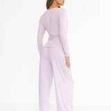 Avery Pointelle Long Sleeve Top - Heart Print