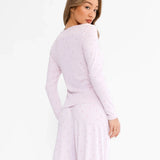 Avery Pointelle Long Sleeve Top - Heart Print