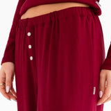 Rosie Pointelle Trousers - Soft Burgundy
