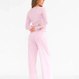 Rosie Pointelle Trousers - Pale Pink