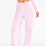 Rosie Pointelle Trousers - Pale Pink