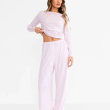 Avery Pointelle Trousers - Heart Print