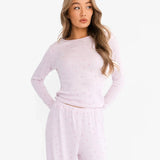 Avery Pointelle Trousers - Heart Print